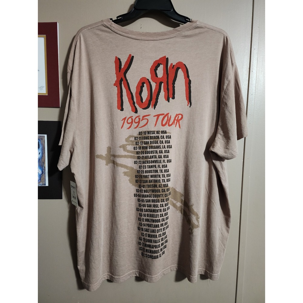 Korn T-Shirt 1995 Tour Graphic Print 2XL Brown - Picture 6 of 7